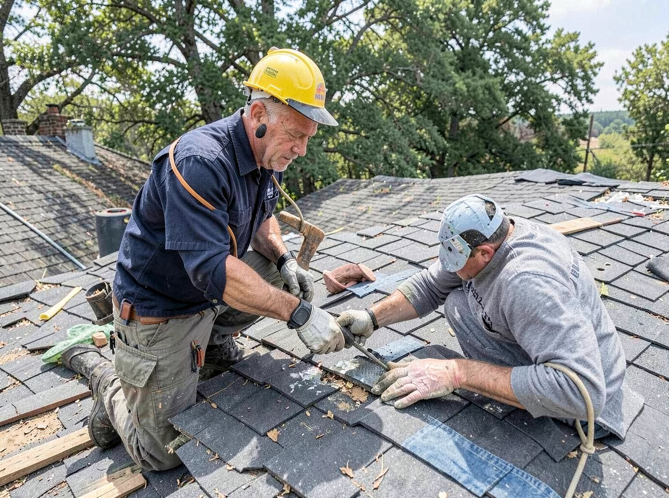 Wind Damage Roof Repair in Lawrence